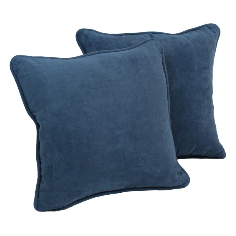 18-Inch Double-Corded Solid Microsuede Square Throw Pillows (Set Of 2)
