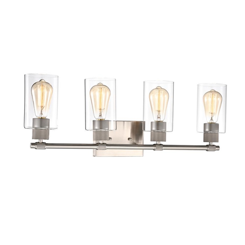 Chloe Lighting Mercy Contemporary 4 Light Brushed Nickel Bath Vanity Fixture 27" Width
