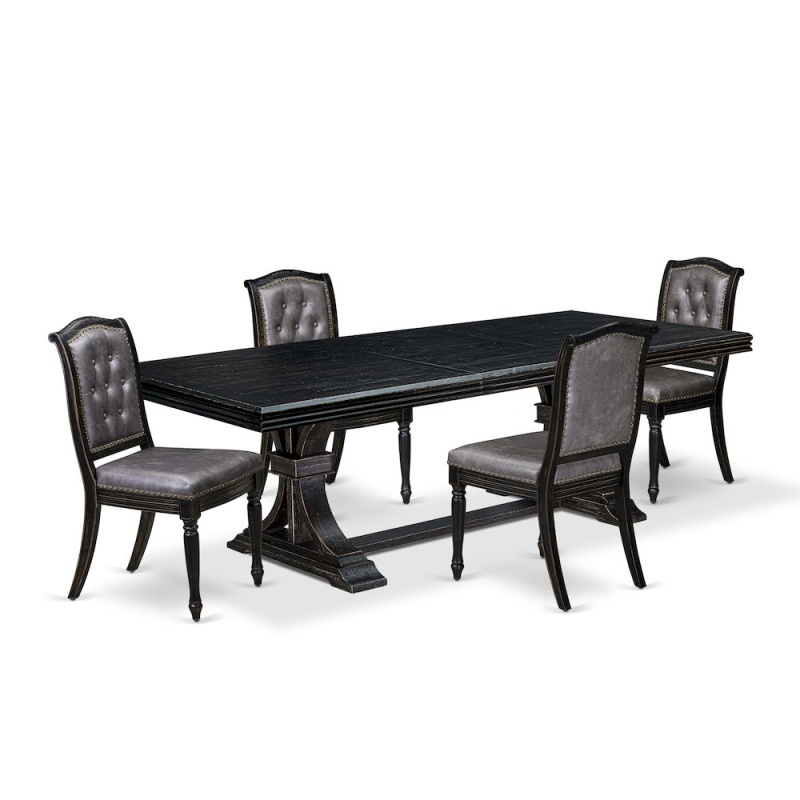 5 Piece Modern Dining Set Of A Dining Table And 4 Mid Century Chairs