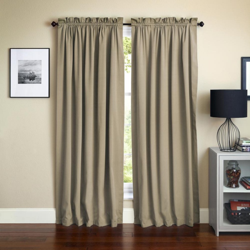 Blazing Needles 108-Inch By 52-Inch Twill Curtain Panels (Set Of 2)