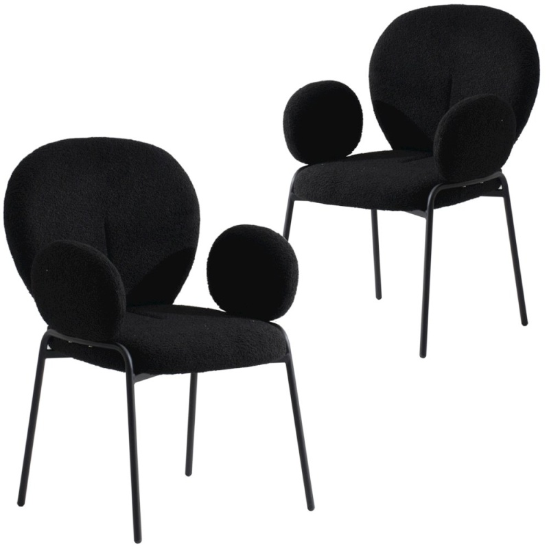Celestial Series Boucle Dining Arm Chair Set of 2