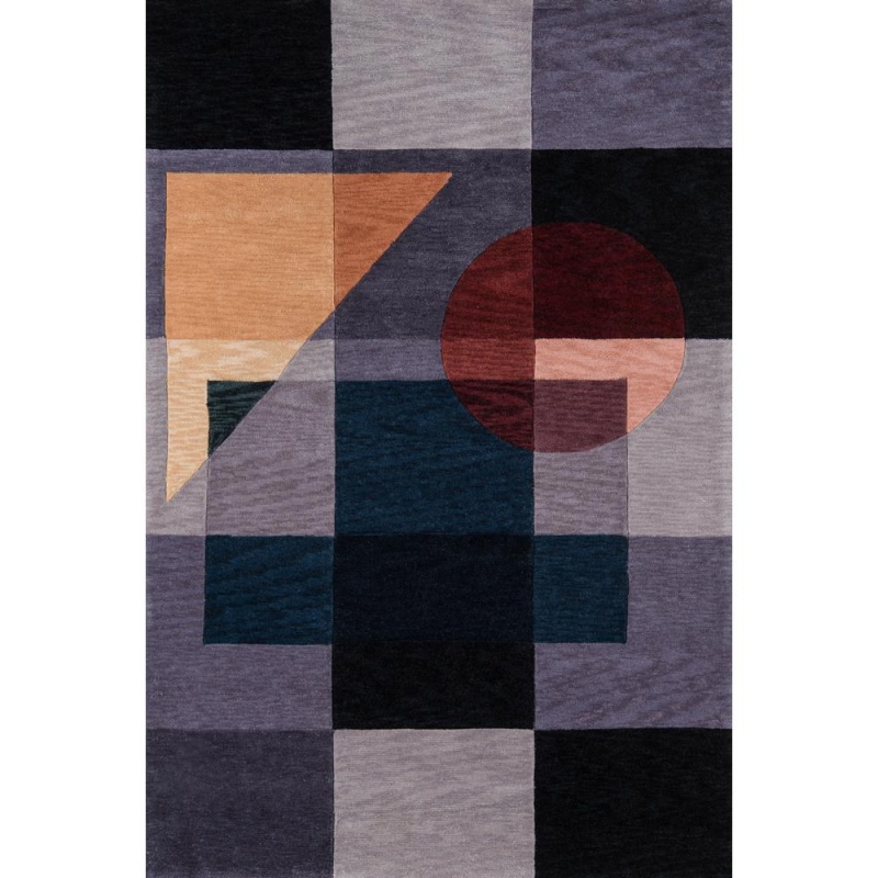 Contemporary Rectangle Area Rug, Blue, 7'9" X 9'9"