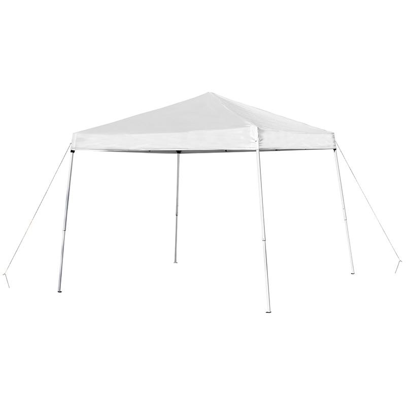 8'X8' White Outdoor Pop Up Event Slanted Leg Canopy Tent With Carry Bag