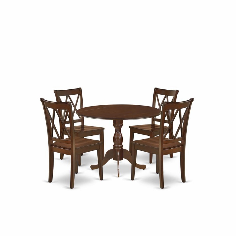 5 Piece Dinette Set with Drop Leaf Table and 4 Chairs
