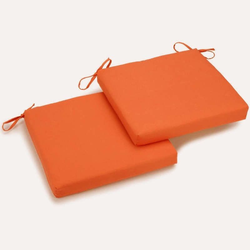 20-Inch by 19-Inch Solid Twill Chair Cushions (Set of 2)