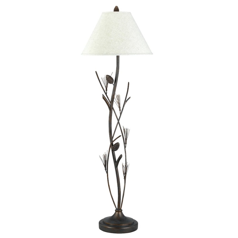 Cal Lighting 3Way Pine Twig Iron Floor Lamp