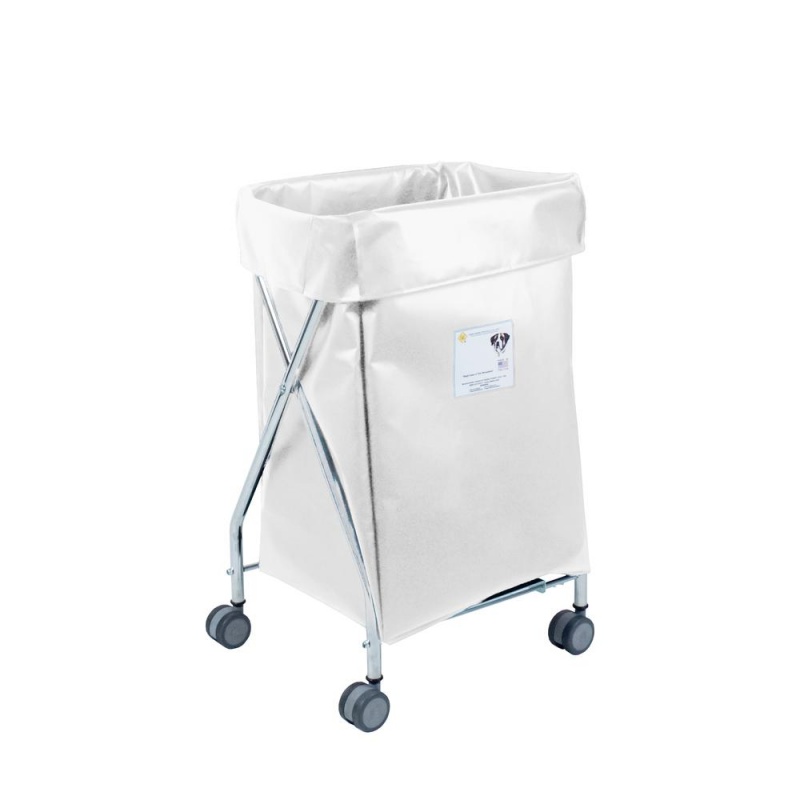 Wide Collapsible Hamper With White Vinyl Bag, 6 Bushel Capacity