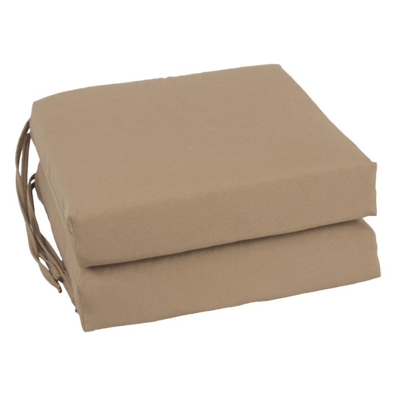 Blazing Needles Indoor 16" x 16" Twill Chair Cushion, Toffee