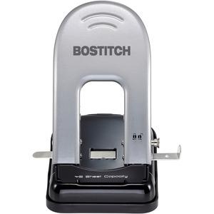 Bostitch Ez Squeeze™ 40 Two-Hole Punch - 2 Punch Head(S) - 40 Sheet - 9/32" Punch Size - 6.5" X 2.8" - Black, Silver