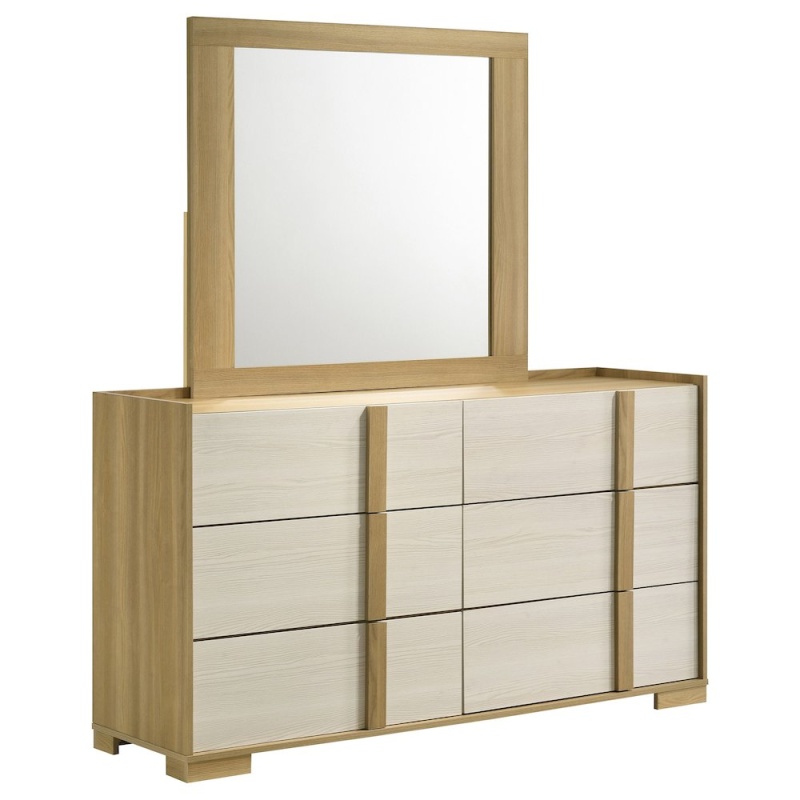 Hyland 6-Drawer Dresser With Mirror Natural