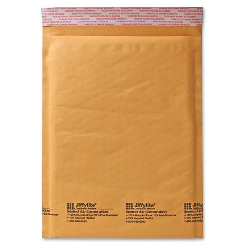 Sealed Air Jiffylite Cellular Cushioned Mailers - Bubble - #7 - 14 1/4" Width X 20" Length - Peel & Seal - Kraft - 50 / Carton - Kraft