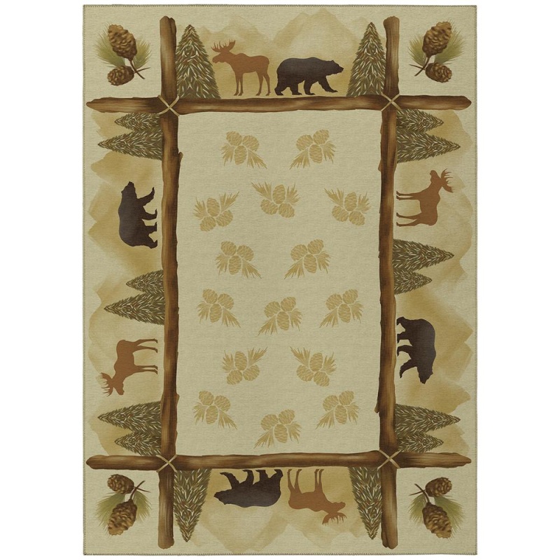 Indoor/Outdoor Excursion Ex2 Beige Washable 3' X 5' Rug