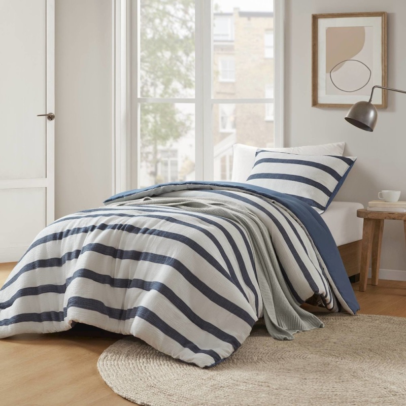 Merritt Yarn-Dyed Striped Comforter, Blue Color