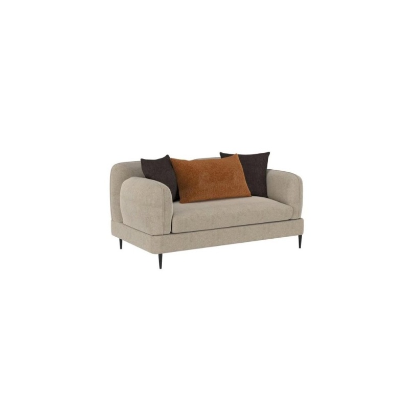 Jade Chenille Upholstered Sculpted Track Arm Loveseat Latte