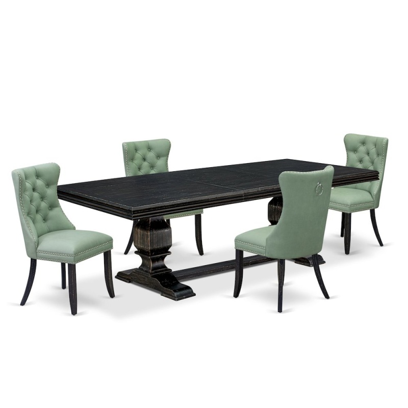 5-Piece Modern Dining Set with Rectangle Table and 4 Chairs