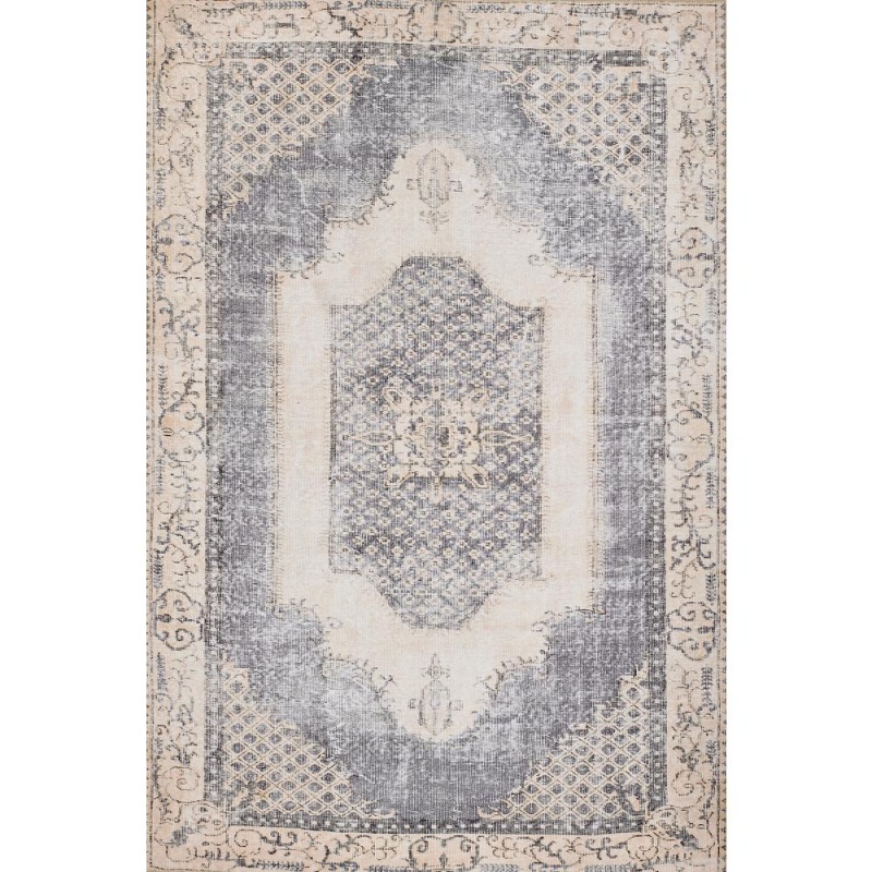 Traditional Runner Area Rug, Denim, 2'3" X 7'6" Runner