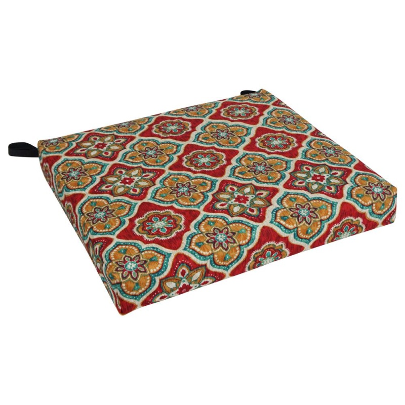 20-Inch By 19-Inch Patterned Outdoor Spun Polyester Chair Cushion