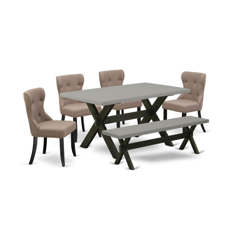 East West Furniture 6-Pc Dining Table Set