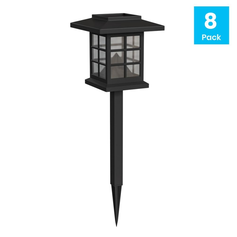 8-Pack Black Lantern LED Solar Lights