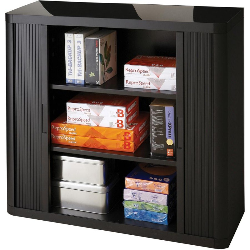 Door Kit With Cabinet Sides For Easyoffice 41" And 80" Black Storage Cabinet Top, Back Base And Shelves - 43.3" Width X 16.3" Depth X 41.2" Height - Polystyrene - Black