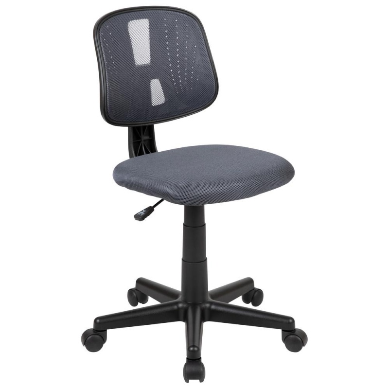 Flash Fundamentals Mid-Back Gray Mesh Swivel Task Office Chair With Pivot Back, Bifma Certified