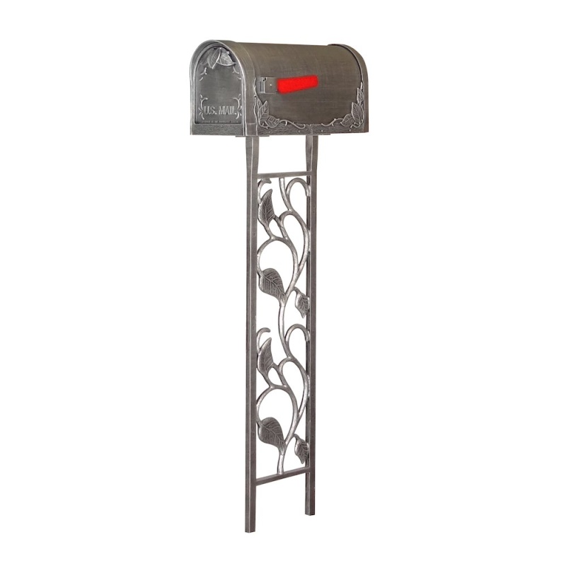 Floral Curbside Mailbox With Floral Mailbox Post