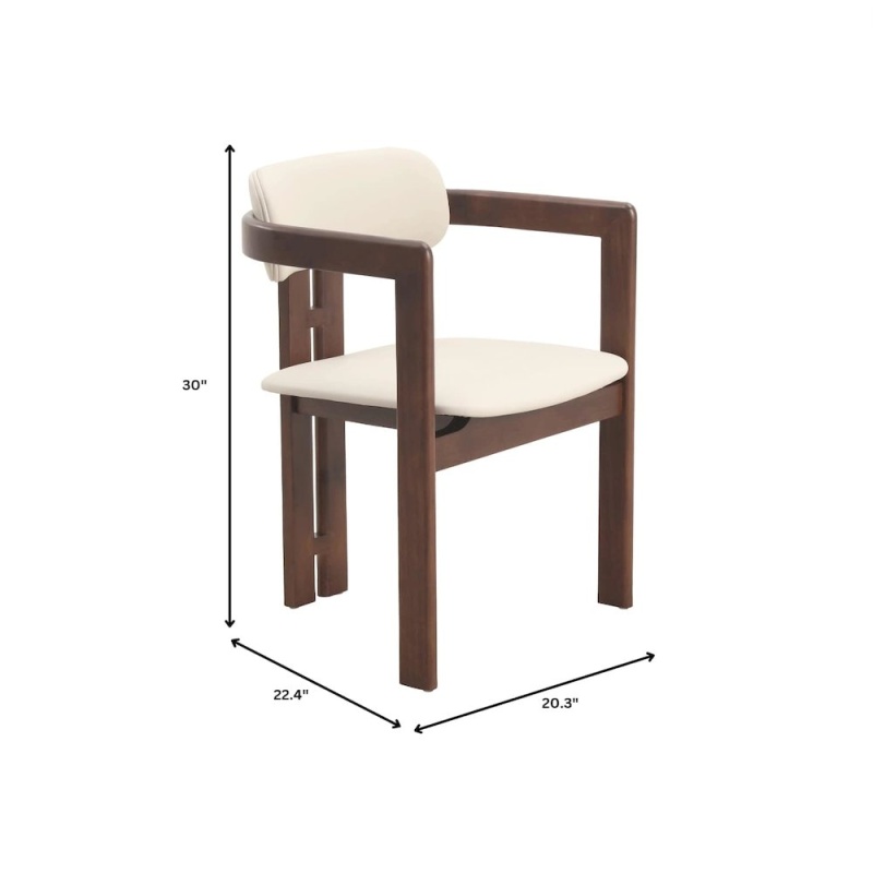 Velo Series Modern Dining Chair in Walnut with Toupe Seat