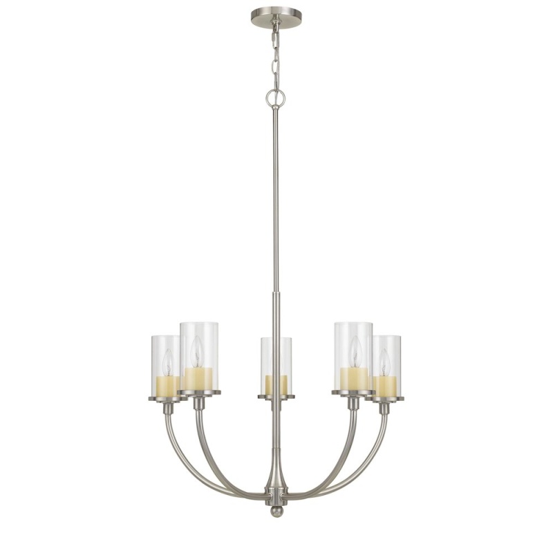 Jervis Metal Chandelier With Glass Shades