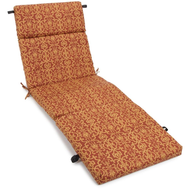 72-Inch By 24-Inch Patterned Polyester Outdoor Chaise Lounge Cushion