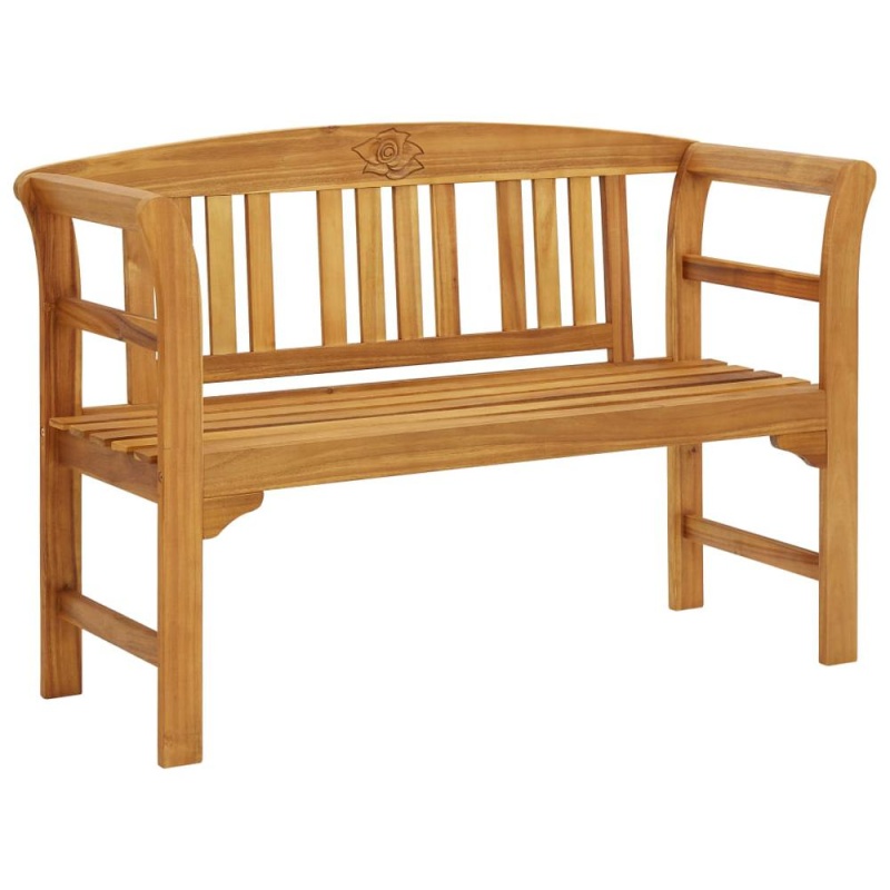 Vidaxl Garden Bench With Cushion 47.2" Solid Acacia Wood 4294