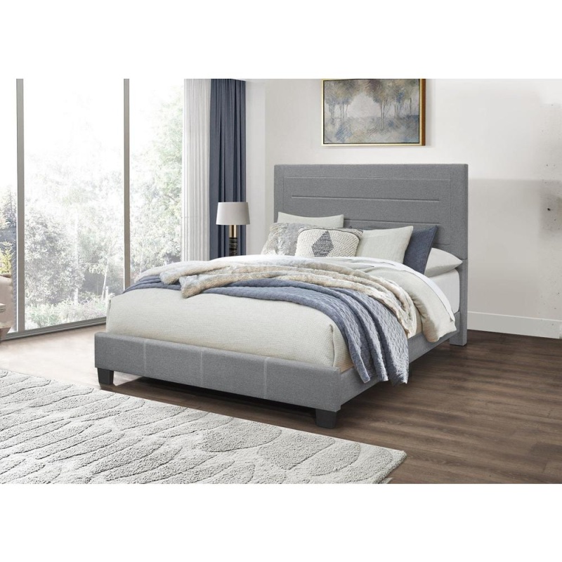 Queen Fabric Bed, Grey
