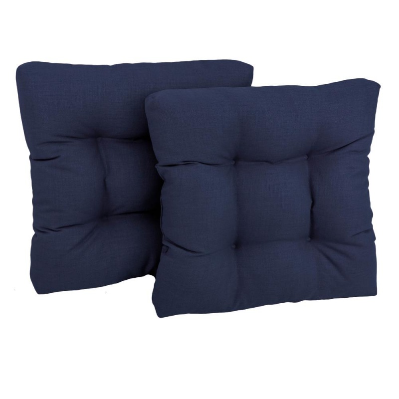19-Inch Squared Spun Polyester Tufted Dining Chair Cushion (Set Of Two)