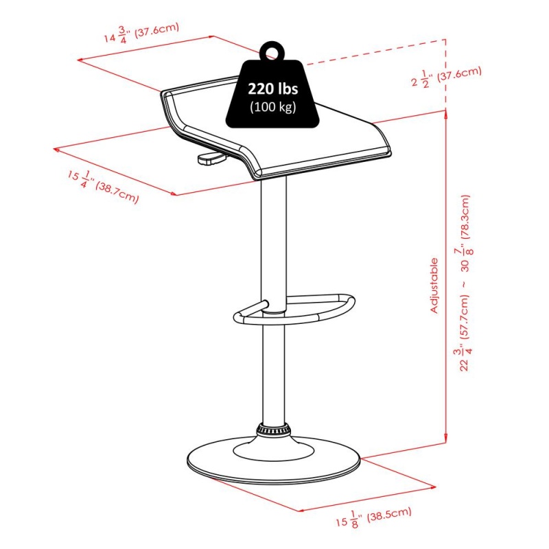 Spectrum Set of 2 Adjustable Air Lift Stool