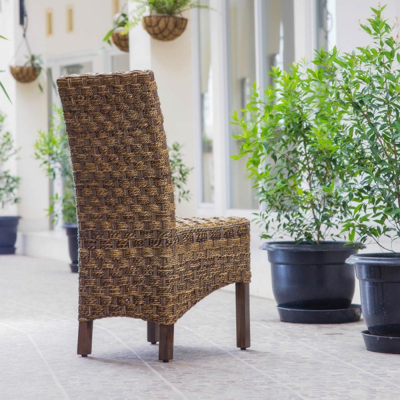 Manila Abaca/Rattan Wicker Dining Chair (Set Of 2)