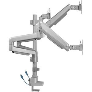 Lorell Mounting Arm For Monitor - Gray - Adjustable Height - 3 Display(S) Supported - 15.40 Lb Load Capacity - 75 X 75, 100 X 100 Vesa Standard - 1 Each