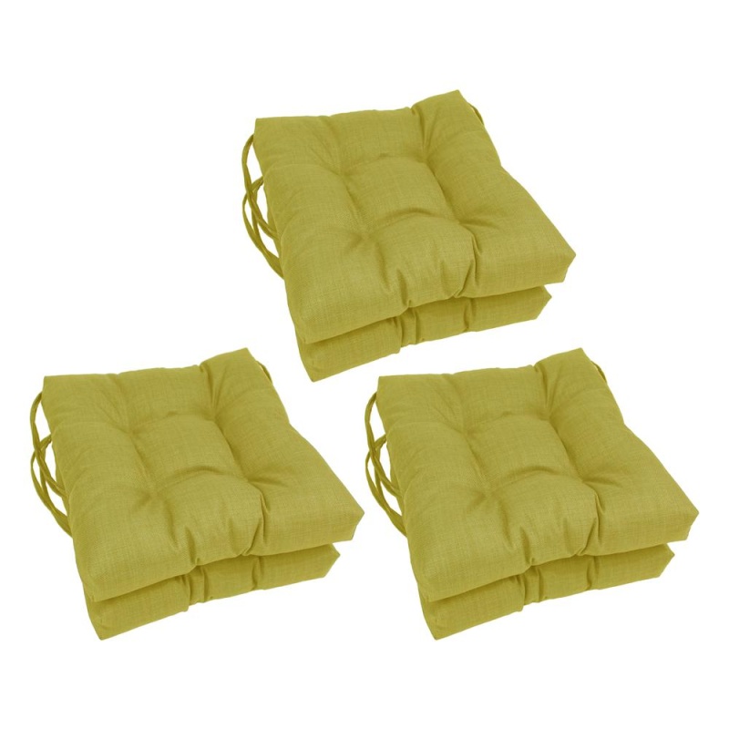 16-Inch Spun Polyester Solid Outdoor Square Tufted Chair Cushion