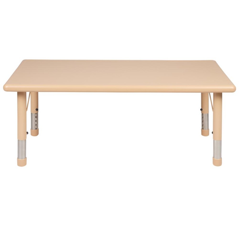 24"W X 48"L Rectangular Natural Plastic Height Adjustable Activity Table