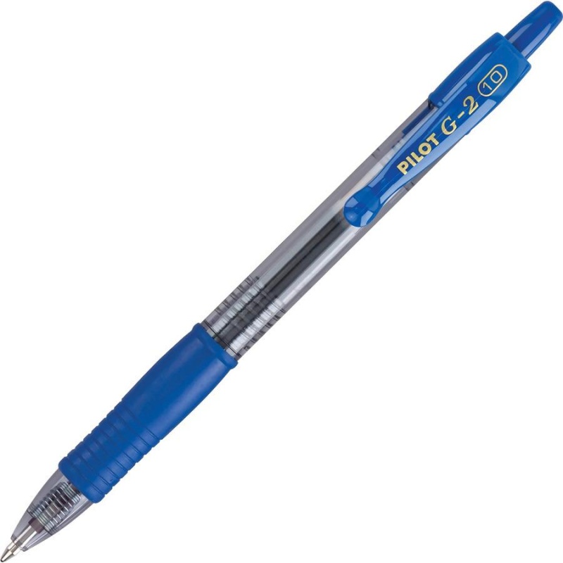 G2 1.0Mm Gel Pens - Bold Pen Point - 1 Mm Pen Point Size - Refillable - Retractable - Blue Gel-Based Ink - Clear Barrel - 36 / Pack