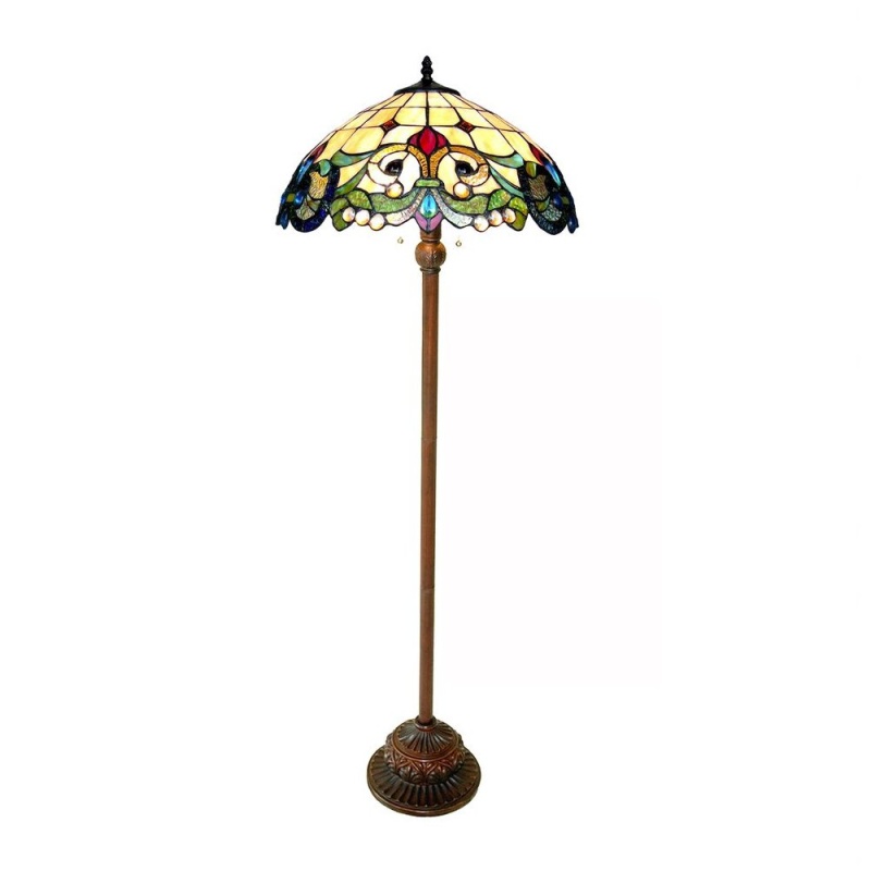 Dulce Tiffany-Style 2 Light Victorian Floor Lamp 18" Shade