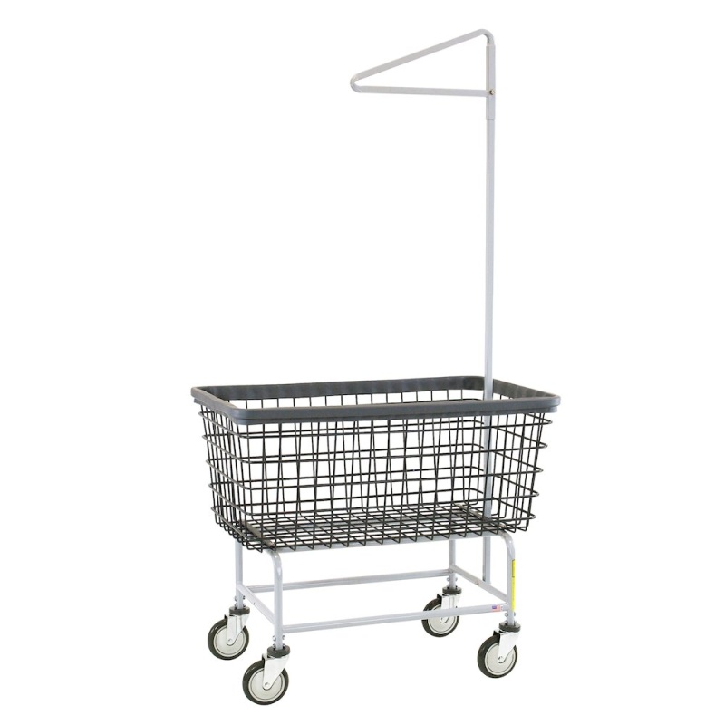 Wire Utility Cart With Single Pole Rack