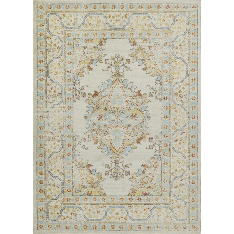Traditional Rectangle Area Rug, Ivory, 2' X 3'