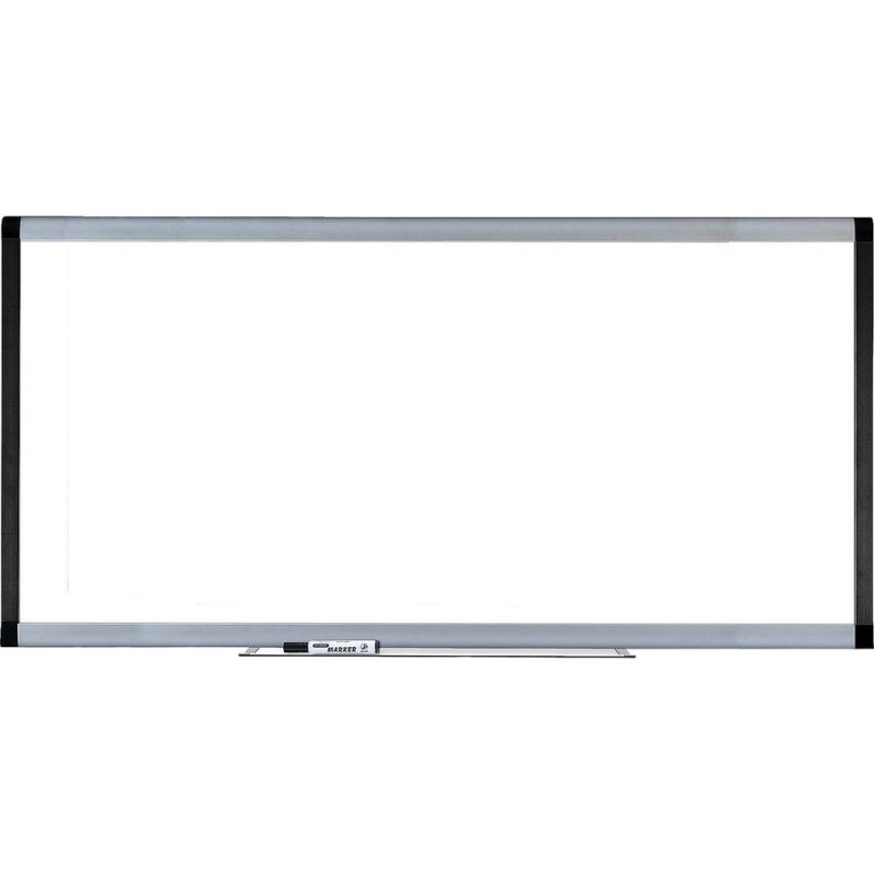 Lorell Signature Series Magnetic Dry-Erase Board - 96" (8 Ft) Width X 48" (4 Ft) Height - Coated Steel Surface - Silver, Ebony Frame - Magnetic - 1 Each