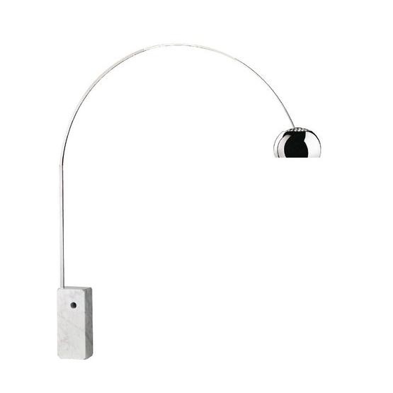 Wesley Floor Lamp Aluminum And White Marble Base