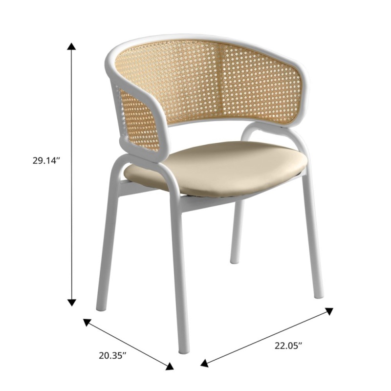 Ervilla Dining Chair in Taupe Leather