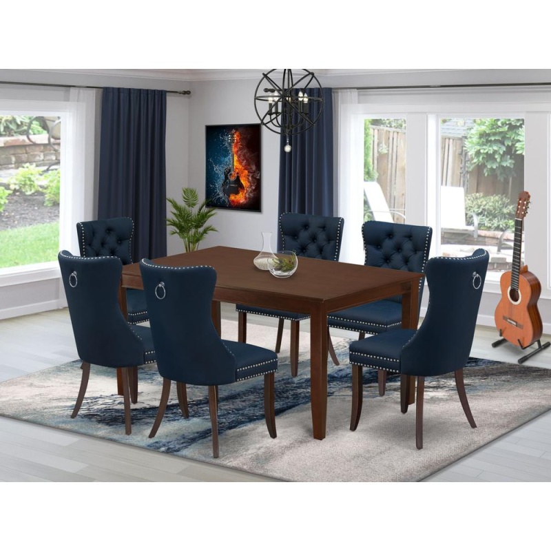 7 Piece Dining Table Set Consists Of A Rectangle Kitchen Table