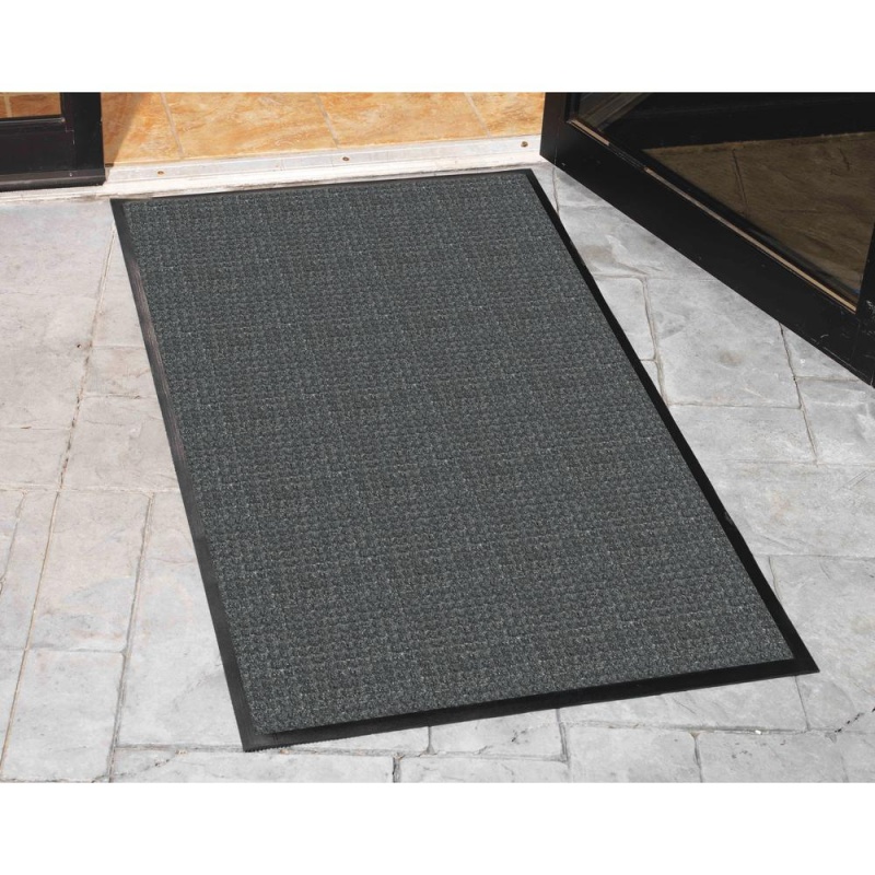 Genuine Joe Waterguard Floor Mat - Floor - 10 Ft Length X 36" Width - Rectangle - Rubber - Charcoal