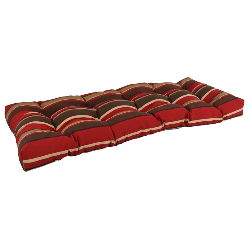 46-Inch By 19-Inch Tufted Patterned Outdoor Spun Polyester Loveseat Cushion
