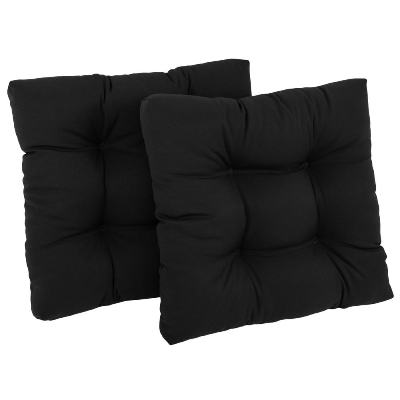 19-Inch Squared Twill Tufted Dining Chair Cushions (Set Of 2) 94005-2Ch-Tw-Bk