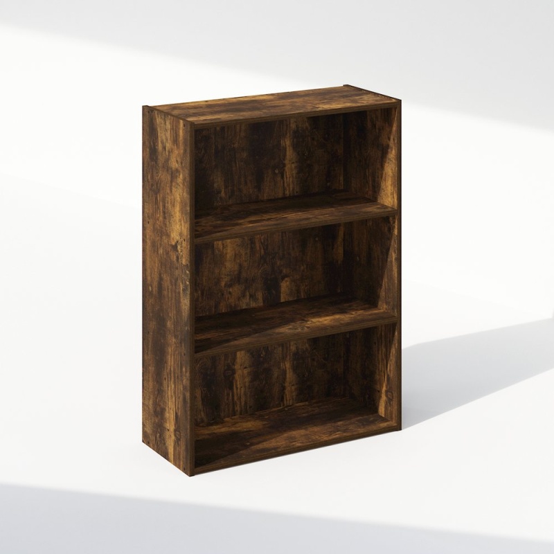 Simple Open Shelf, Bookcases, 3-Tier, Amber Pine