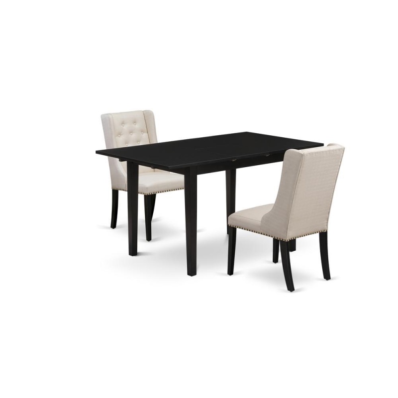 3-Pc Kitchen Table Set with Butterfly Leaf Table